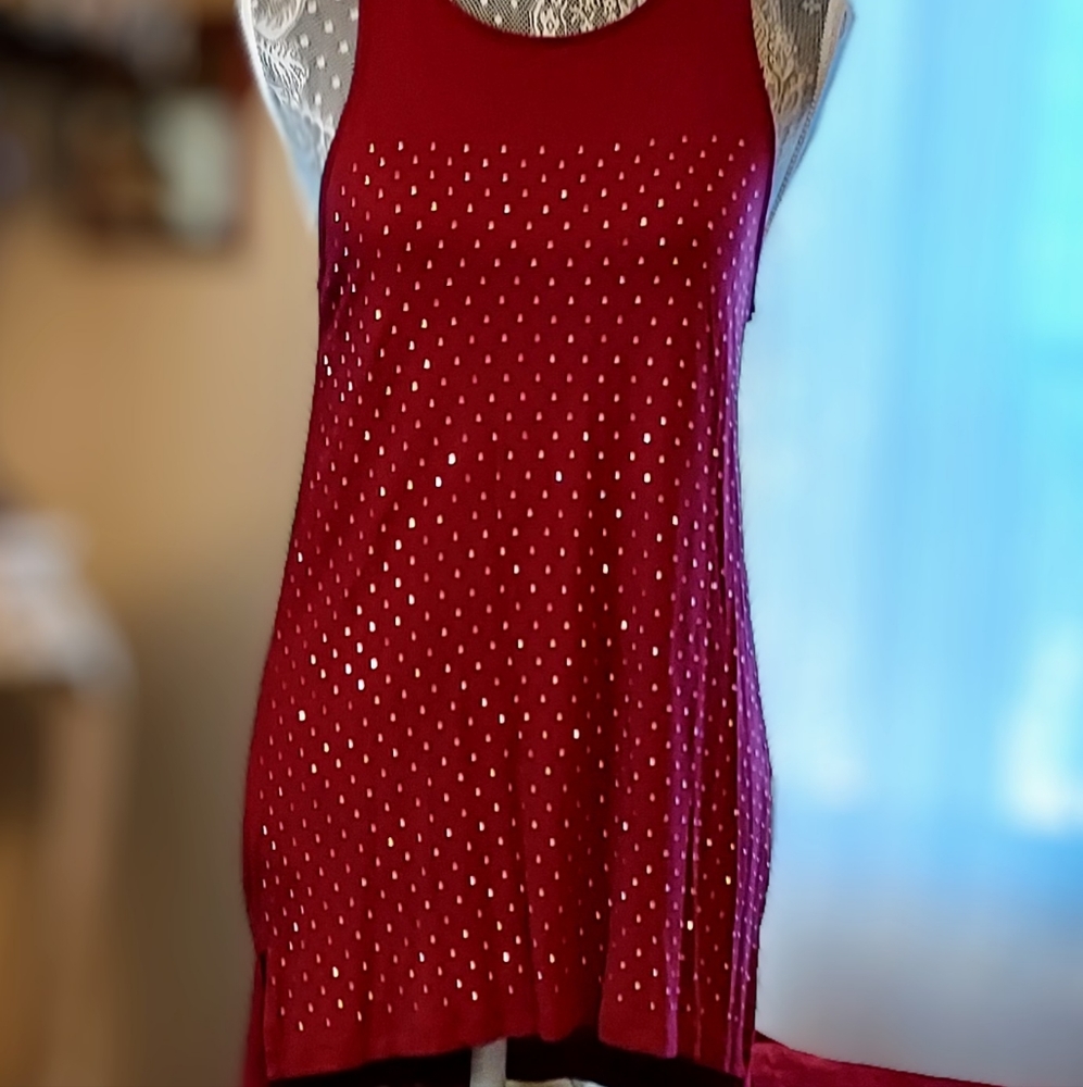 Old Navy Burgendy/Gold Sleeveless Top-M